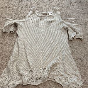 LC Lauren Conrad Off-the-Shoulder Cream Sweater